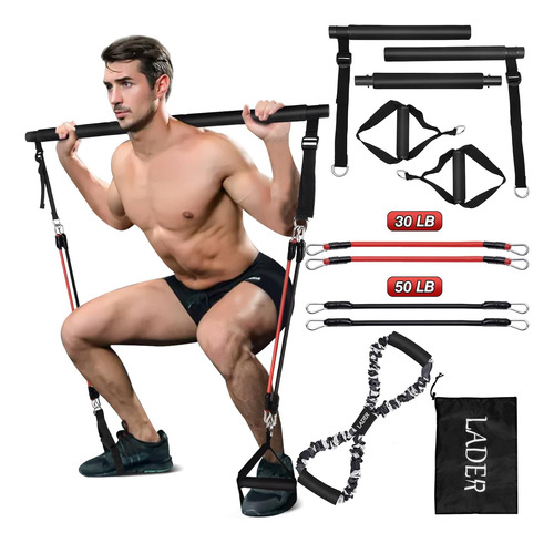 Kit De Barra De Pilates Con Banda De Resistencia, Barra Mult