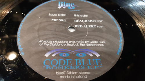 Code Blue Bonkers Ep Vinilo Maxi Muy Buen Estado Holland 96