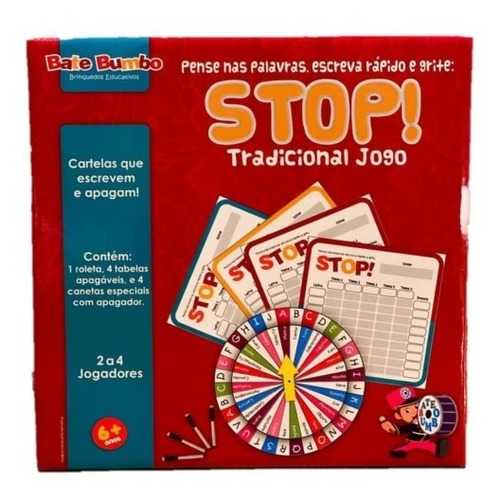 Jogo Tradicional Stop Brinquedo Educativo Pedagógico 6 Anos