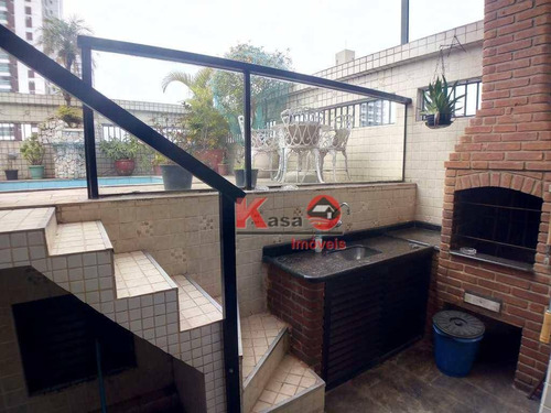 Imagem 2 de 17 de Cobertura Com 3 Dormitórios À Venda, 275 M² Por R$ 1.800.000,00 - Gonzaga - Santos/sp - Co0083