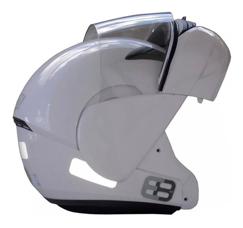 Capacete Moto Ebf 62 E08 Articulado Robocop Branco