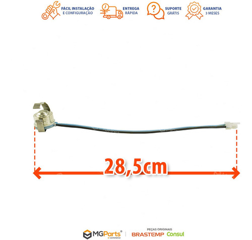 Kit Termostato Bimetal Sensor 10k Geladeira Brastemp Consul