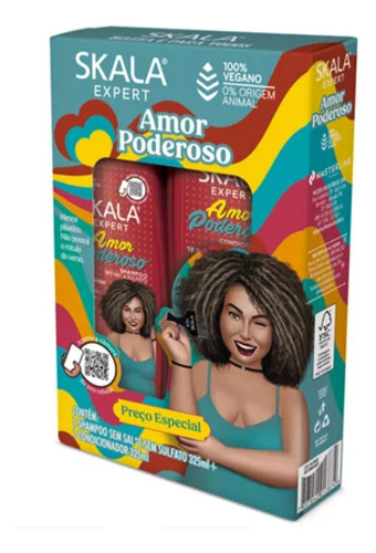  Kit Shampoo E Condicionador Skala Expert Amor Poderoso 650ml