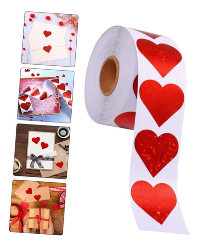 Paquete De 500 Pegatinas Calcomanías De Corazón Rojo 2.5cm