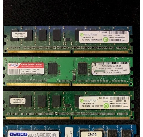 Memoria Ram Vdata Ddr2 1gb 800 Mhz (lote De 4 Placas)