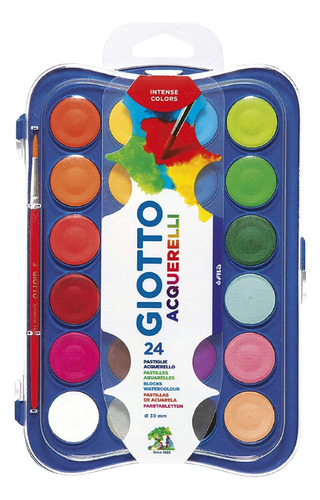 Aquarela Em Pastilha Giotto Intense Colors Com 24 Cores