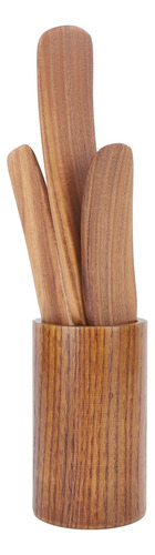 Set De Soporte Para Utensilios De Cocina De Madera, Vajilla
