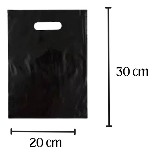 Bolsas Plásticas Para Boutique Color Negra De 20x30 