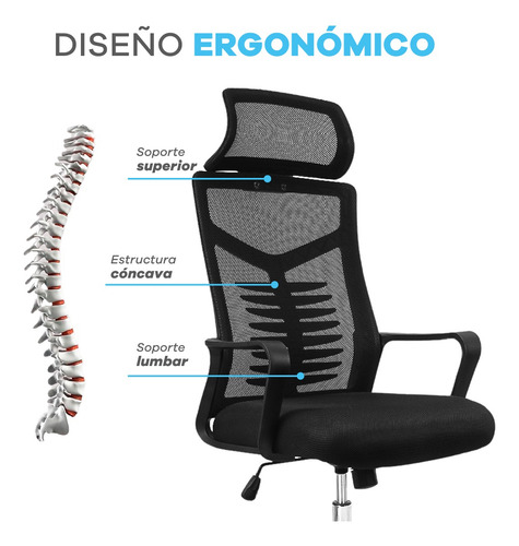Sillas De Oficina Gerencial Ergonómica Giratoria Con Ruedas