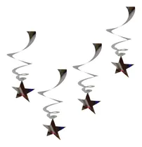 Comprar Set 4 Espirales Metalizados Estrella Feliz Dia Fiesta Globo