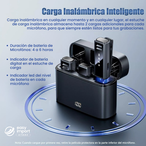 Microfono Inalambrico Solapero Dual 2en1 + Estuche Cargador