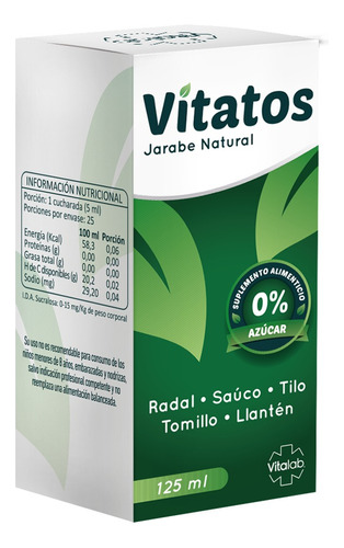Vitatos Jarabe 0% Azúcar (radal,sauco,tomillo,tilo,llanten)