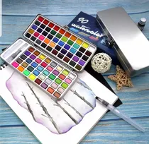 Comprar Acuarelas Profesionales X 90 Colores Caja Metálica 
