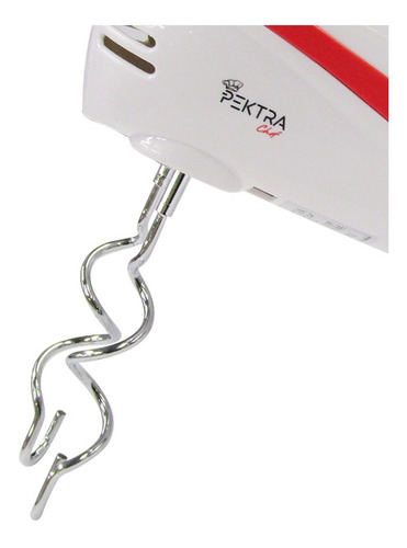 Imagen 4 de 10 de Batidora De Mano Pektra Blanca Y Rojo 220v 300w + Accesorios