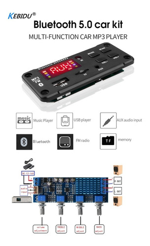 Amplificador De Audio Mp3 Wma Inalámbrico Bluetooth 12 Volti