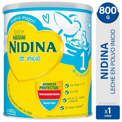 Leche En Polvo Nestle Nidina 1 De 0 A 6 Meses Lata 800g