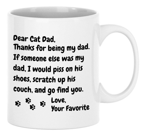 Taza De Café Y Té Con Texto En Inglés Dear Cat Dad  Gran