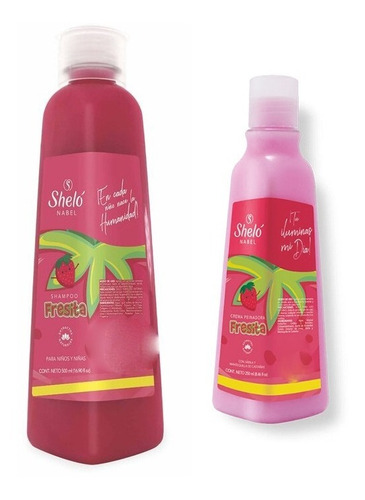  Shampoo Infantil + Crema Peinar Fresita Sheló Niñoi Niña