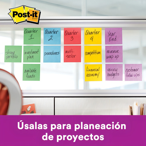 3m Post-it Notas Adhesivas Super Sticky Electric Glow