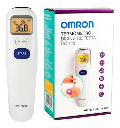 Termômetro Digital Testa Sem Contato 3 Em 1 Mc-720 Omron