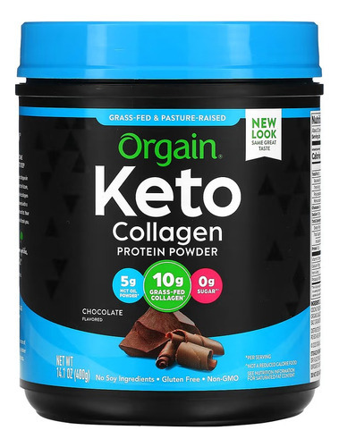 Orgain Keto Proteína De Colágeno En Polvo 400gr Sabor Chocolate