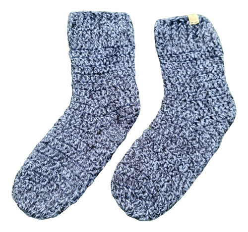 Calcetas De Lana Tejidas A Mano A Crochet Gris