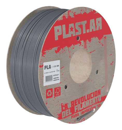 Filamento Para Impresoras 3d Plast.ar Pla Full :: Color Plata metalizado