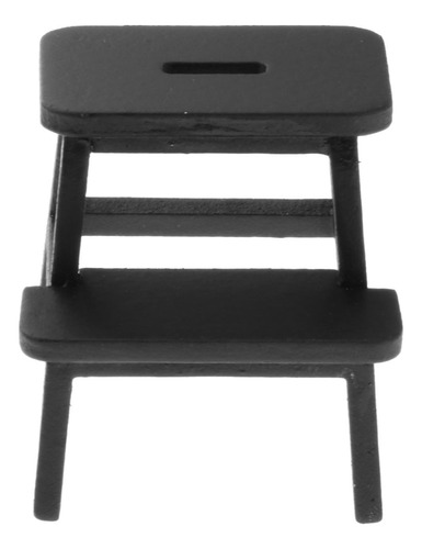 2 Silla De Casa De Muñecas Pintada A Mano, Silla De Negro