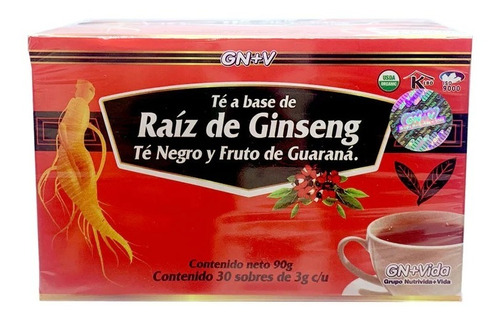 Té A Base De Raíz De Ginseng, Té Negro Y Fruto De Guarana