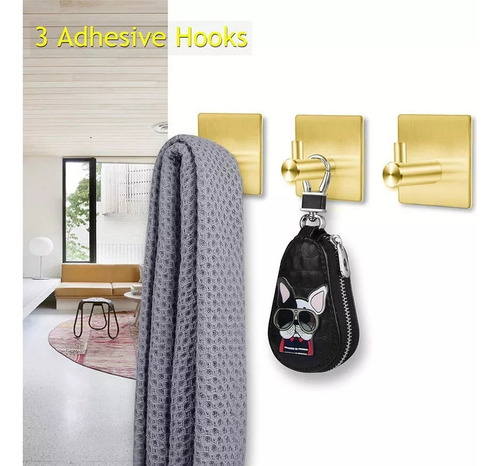 Kit De Accesorios De Baño Y Estante Para Troncos Dorados, 5