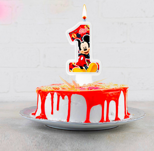 Vela 1 Ano Decoração Mickey Festa Aniversário Completo