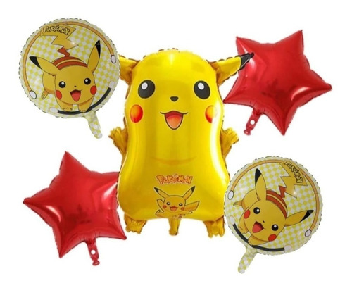 Set 5 Globos Pikachu 