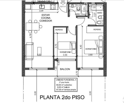Imagen 3 de 14 de Departamento 3 Ambientes Con Patio Y Cochera