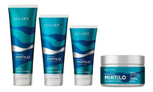 Lowell Extrato De Mirtilo Shampoo Cond.  Máscara E Leave-in