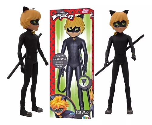 Boneco Com Bastão Miraculous Cat Noir 55cm 1861 - Baby Brink