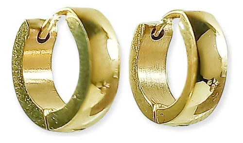 Aros Argollas Huggies Chapadas En Oro 18 K Punk Hipoalergeni