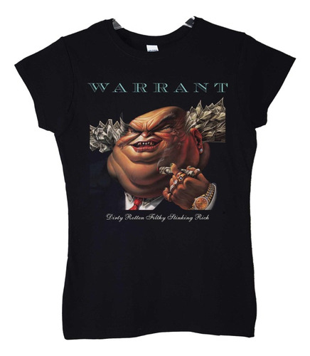 Polera Mujer Warrant Dirty Rotten Filthy Stinking Rich Metal