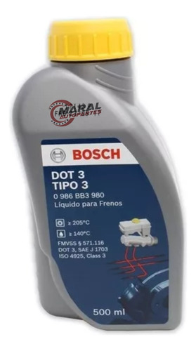 Liquido De Frenos Bosch Dot 3 Tipo 3 500 Ml 