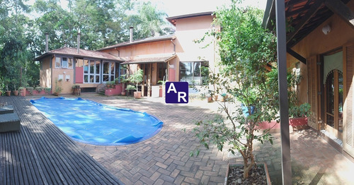 Imagem 2 de 30 de Granja Viana Casa Estilo Chácara Semi Térrea De 4 Suítes 600m2 E Terreno 2110m2 Com Piscina - Cc00153 - 68501940
