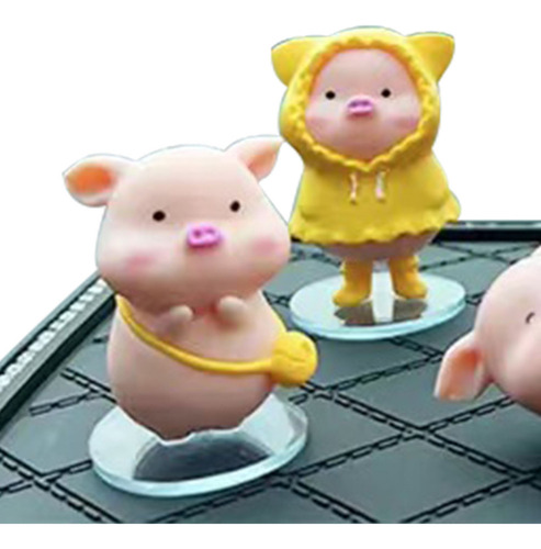 Adornos De Coche Con Forma De Cerdito, Base Viscosa, Decorac