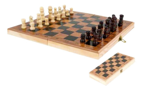 Imagem 4 de 8 de Jogo Xadrez Dobrável Peças Tabuleiro Madeira Numerado 30 Cm