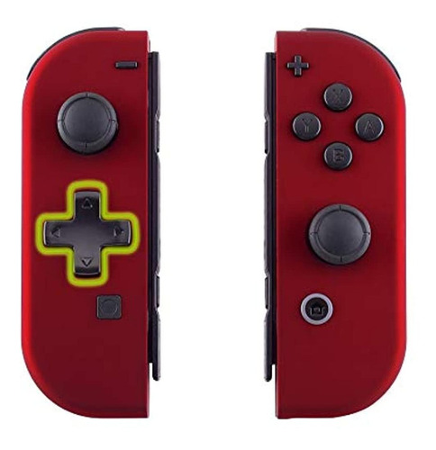 Carcasa Del Controlador De Mano Joycon Rojo De Tacto Suave E