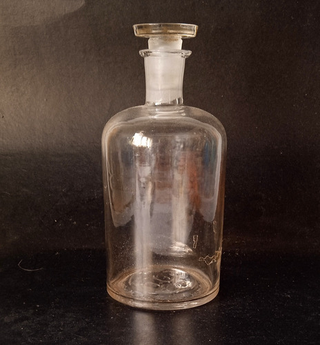 Antiguo Frasco De Farmacia Vidrio Transparente 500 Ml