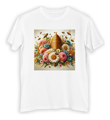 Remera Hombre Abeja Colmena Flores Bees Miel Flow M1