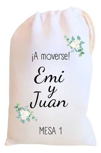 1 Bolsa De Tela Para Cotillón Personalizadas Con Cordón