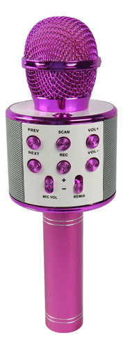 Microfone Karaokê Infantil Ws858 Pink Sem Fio Com Bluetooth