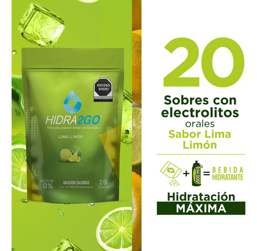 Electrolitos En Polvo Bolsa 20 Sobres Sin Azúcar 600 Ml