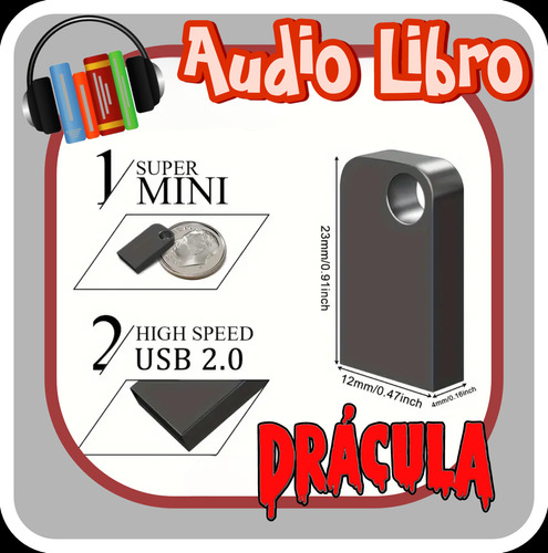 Micro Memoria Usb Con Audiolibro Drácula