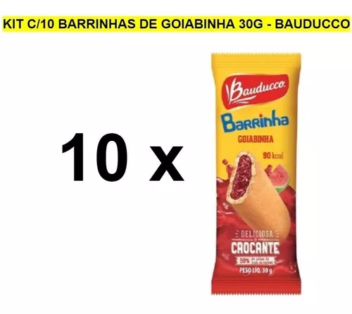 Kit C/10 Barrinhas Recheada Maxi Baucucco Goiabinha 30g