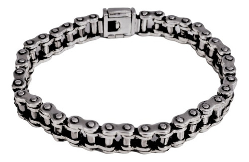 Pulsera Tipo Biker De Plata Sterling .925 Unisex